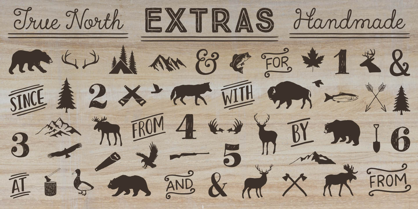 True North Extras Font preview